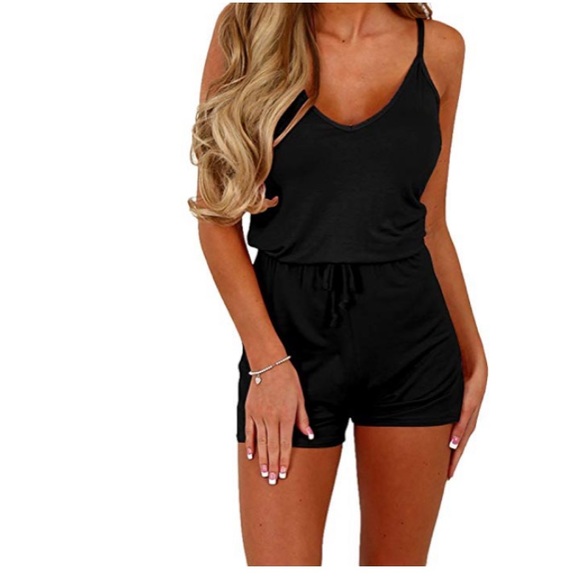 Beautiful woman jumpsuit adjustable waist romper - Picture 3 of 8